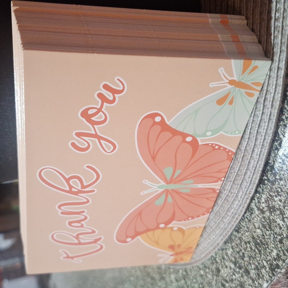 25ct. 4x6 Butterfly Thank You Cards Bonus 3 Random Polymailers ✨️PRICE FIRM✨️ - Picture 5 of 5